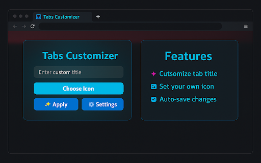 Tabs Customizer  from Chrome web store to be run with OffiDocs Chromium online Tabs Customizer  from Chrome web store to be run with OffiDocs Chromium online