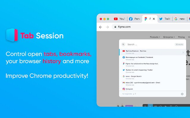 Tab Session history, tabs and bookmarks  from Chrome web store to be run with OffiDocs Chromium online