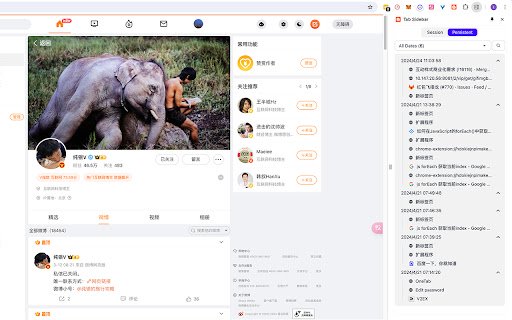 Tab Sider  from Chrome web store to be run with OffiDocs Chromium online