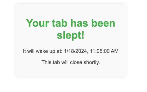 Tab Sleeper  from Chrome web store to be run with OffiDocs Chromium online
