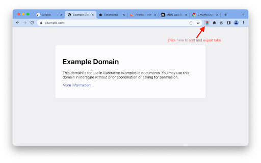 Tab Sorter  from Chrome web store to be run with OffiDocs Chromium online