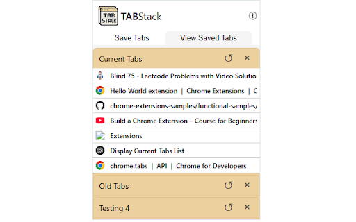 TabStack  from Chrome web store to be run with OffiDocs Chromium online