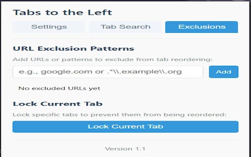 Tabs to the Left  from Chrome web store to be run with OffiDocs Chromium online