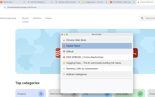 Tab Switcher  from Chrome web store to be run with OffiDocs Chromium online