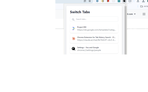 Tab Switch with Search  from Chrome web store to be run with OffiDocs Chromium online