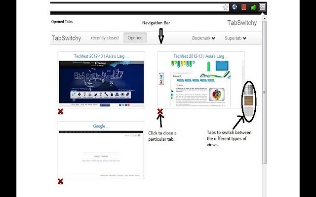 Tab Switchy mula sa Chrome web store na tatakbo sa OffiDocs Chromium online