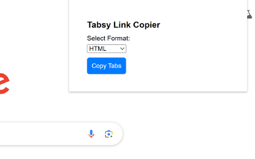 Tabsy Link Copier from Chrome web store to be run with OffiDocs Chromium online Tabsy Link Copier from Chrome web store to be run with OffiDocs Chromium online
