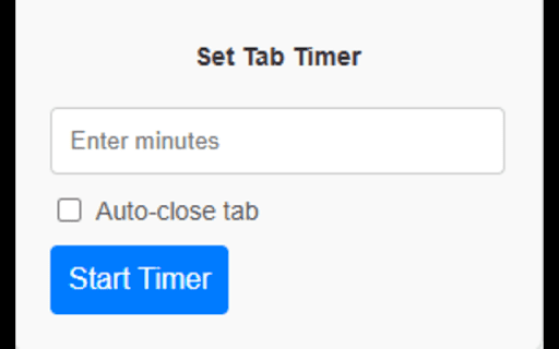 TabTimer  from Chrome web store to be run with OffiDocs Chromium online