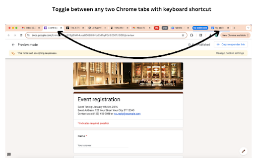 Tab Toggle  from Chrome web store to be run with OffiDocs Chromium online