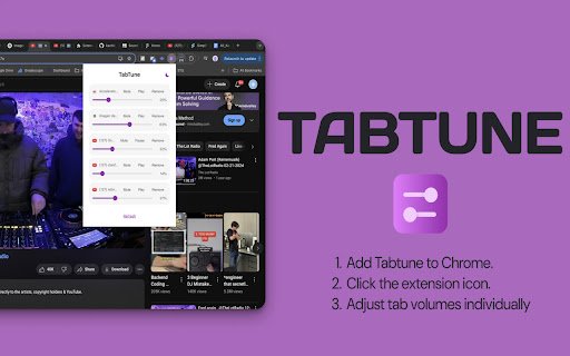 TabTune  from Chrome web store to be run with OffiDocs Chromium online