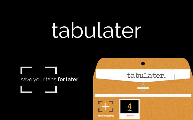 TabuLater सहेजें Open Tabs को Chrome वेब स्टोर से एक क्लिक के साथ OffiDocs क्रोमियम ऑनलाइन के साथ चलाने के लिए