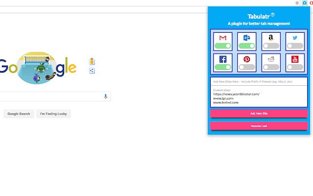 Tabulatr  from Chrome web store to be run with OffiDocs Chromium online
