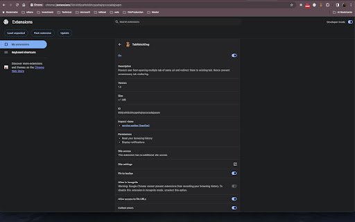 TabWatchDog  from Chrome web store to be run with OffiDocs Chromium online