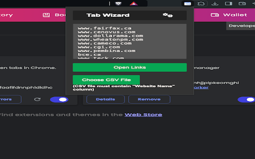 Tab Wizard  from Chrome web store to be run with OffiDocs Chromium online