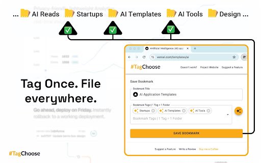 #TagChoose Bookmark Manager with client side AI  from Chrome web store to be run with OffiDocs Chromium online