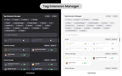 Tag Extension Manager  from Chrome web store to be run with OffiDocs Chromium online