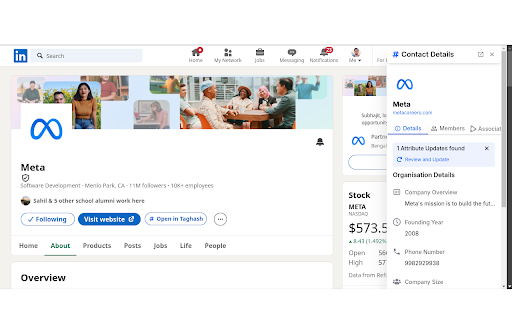 Taghash for Linkedin  from Chrome web store to be run with OffiDocs Chromium online