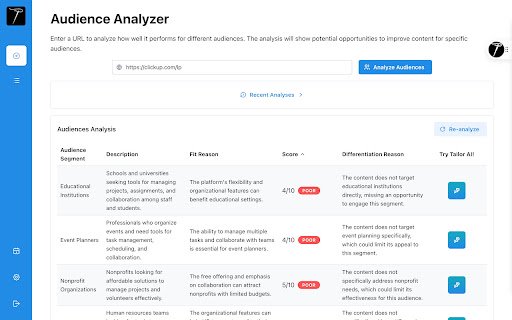 Tailor AI: Tailored Pages. Smarter Campaigns. Real Results  from Chrome web store to be run with OffiDocs Chromium online