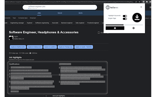 TailoRes  from Chrome web store to be run with OffiDocs Chromium online