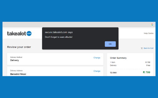 Takealot Ebucks  from Chrome web store to be run with OffiDocs Chromium online