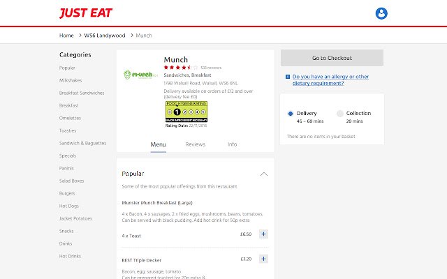 Takeaway Hygiene Ratings UK  from Chrome web store to be run with OffiDocs Chromium online