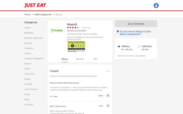 Takeaway Hygiene Ratings UK من متجر Chrome الإلكتروني ليتم تشغيلها باستخدام OffiDocs Chromium عبر الإنترنت