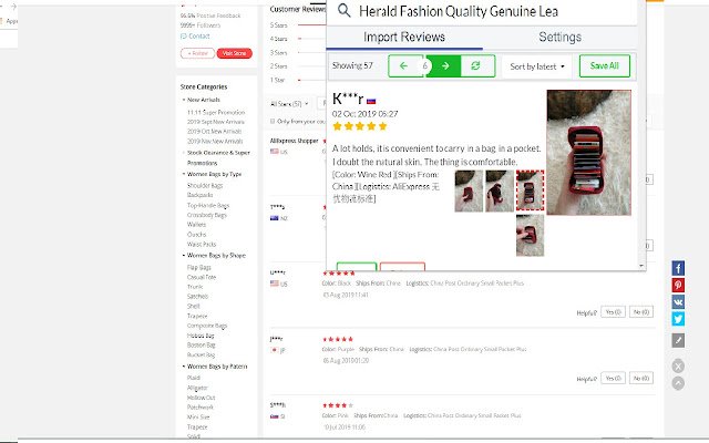 Taknalogy Aliexpress Reviews Importer mula sa Chrome web store na tatakbo sa OffiDocs Chromium online