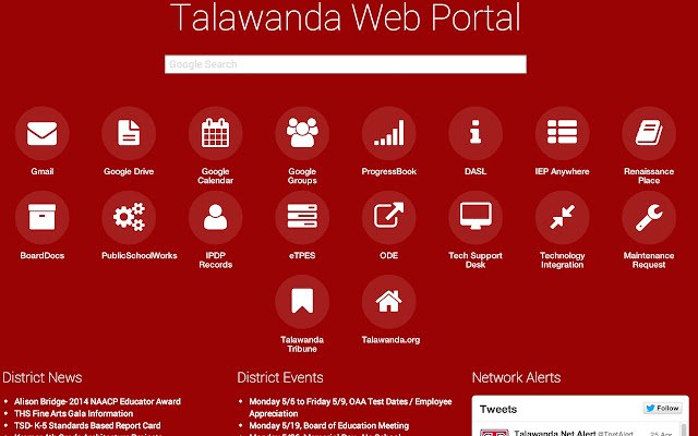 OffiDocs Chromium オンラインで実行される Chrome Web ストアの Talawanda スタッフ Web ポータル