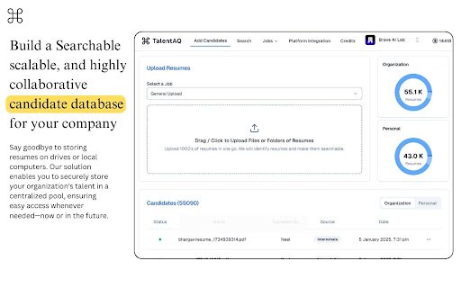 TalentAQ  from Chrome web store to be run with OffiDocs Chromium online