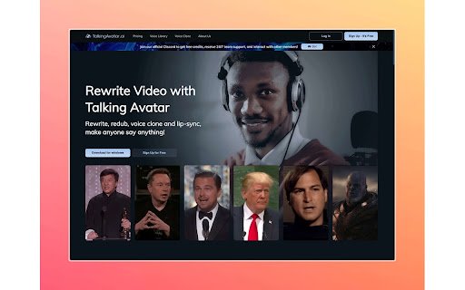 TalkingAvatar Extension  from Chrome web store to be run with OffiDocs Chromium online