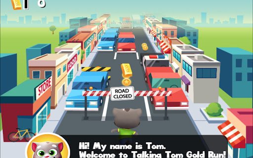 Talking Tom Gold Run Online  from Chrome web store to be run with OffiDocs Chromium online