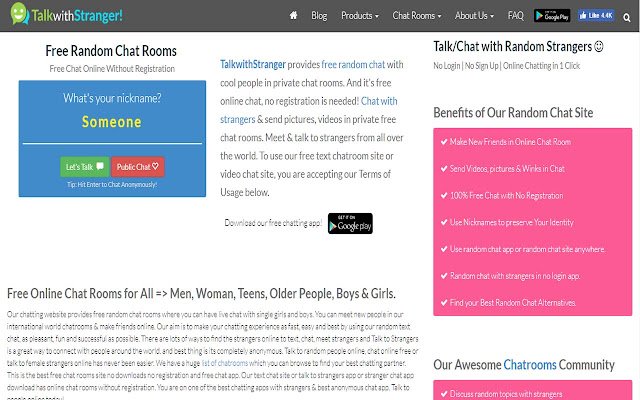 Talk With Stranger uit de Chrome-webwinkel om te worden uitgevoerd met OffiDocs Chromium online