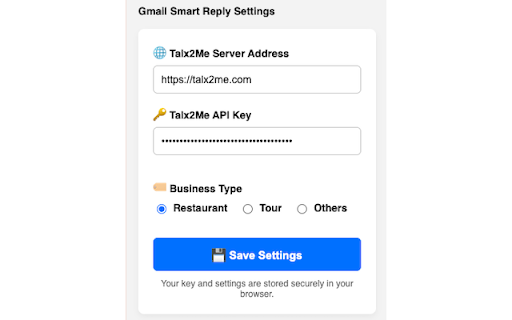 Talx2Me Gmail Smart Reply  from Chrome web store to be run with OffiDocs Chromium online