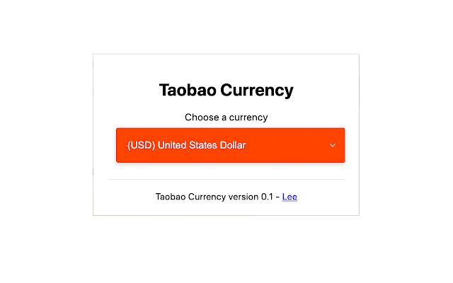 Валюта Taobao із веб-магазину Chrome, яку можна запускати за допомогою OffiDocs Chromium онлайн