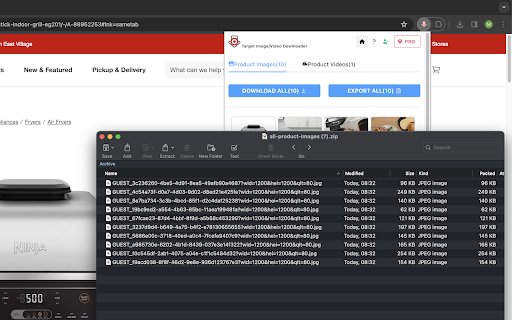 Target Image/Video Downloader  from Chrome web store to be run with OffiDocs Chromium online