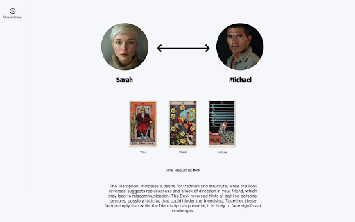 TarotMaster Facebook  from Chrome web store to be run with OffiDocs Chromium online