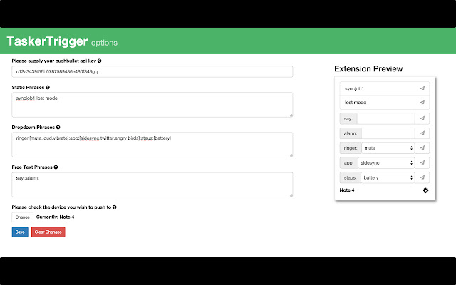 TaskerTrigger  from Chrome web store to be run with OffiDocs Chromium online