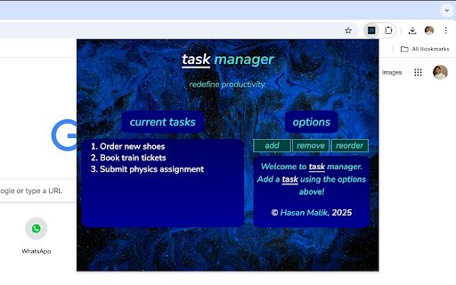 Task Manager  from Chrome web store to be run with OffiDocs Chromium online