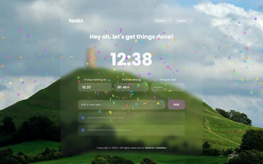 Taskr  from Chrome web store to be run with OffiDocs Chromium online