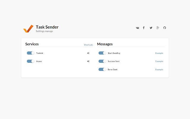 Task Sender dal Chrome Web Store da eseguire con OffiDocs Chromium online
