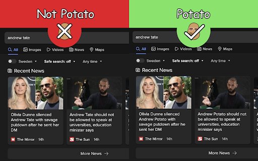 Tate to Potato  from Chrome web store to be run with OffiDocs Chromium online