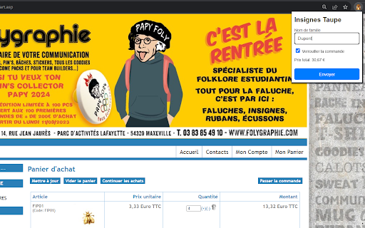 Taupe Insignes  from Chrome web store to be run with OffiDocs Chromium online