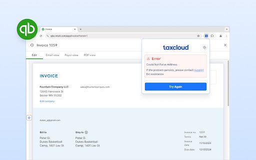 TaxCloud for QuickBooks Online  from Chrome web store to be run with OffiDocs Chromium online