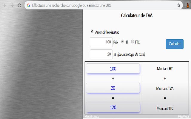 حاسبة معدل الضريبة بواسطة MicroVinc من متجر Chrome الإلكتروني ليتم تشغيلها باستخدام OffiDocs Chromium عبر الإنترنت