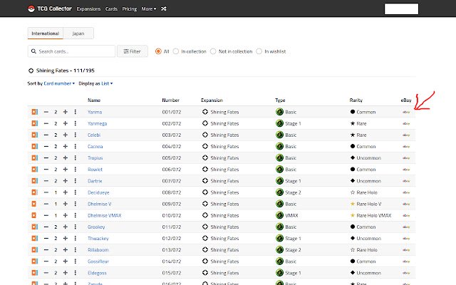 TCG Collector Ebayer  from Chrome web store to be run with OffiDocs Chromium online