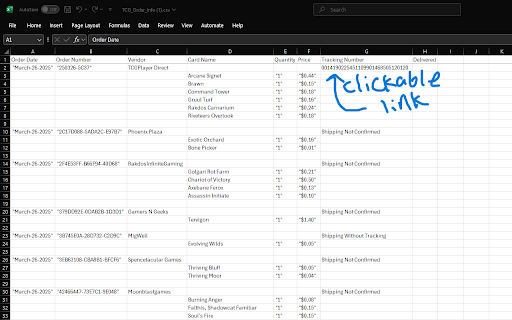 TCGPlayer Order Info from Chrome web store to be run with OffiDocs Chromium online TCGPlayer Order Info from Chrome web store to be run with OffiDocs Chromium online