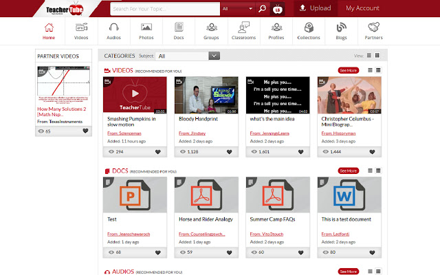 TeacherTube  from Chrome web store to be run with OffiDocs Chromium online