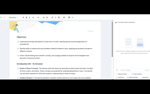 Teachy extension  from Chrome web store to be run with OffiDocs Chromium online