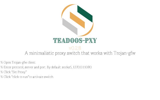 TeadoosPxy  from Chrome web store to be run with OffiDocs Chromium online