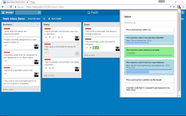 Team Inbox voor Trello uit de Chrome-webwinkel, te gebruiken met OffiDocs Chromium online